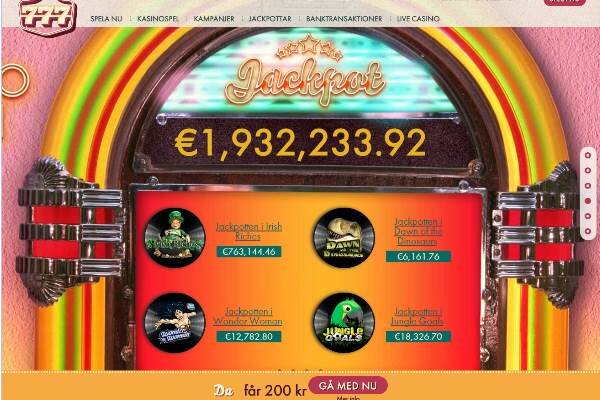 777 online casino homepage screenshot